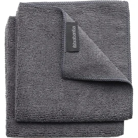 Brabantia 118029 Microfibre Cleaning Cloths (x 2), Machine Washable, Dark Grey