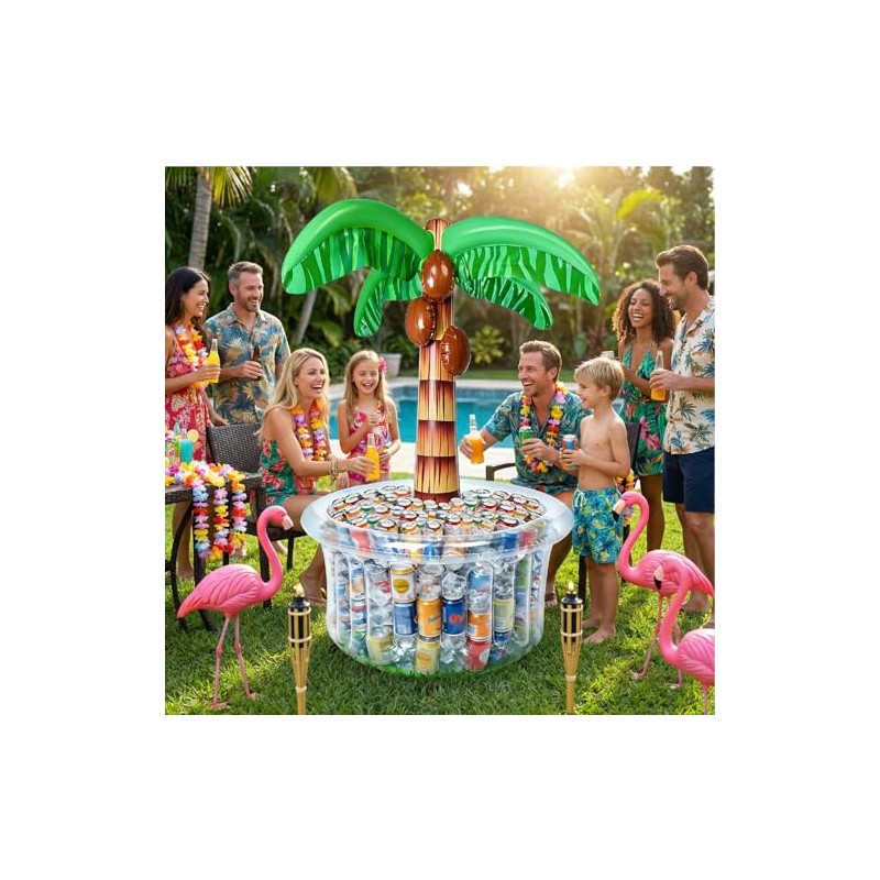 Inflatable Palm Tree Cooler 60" Inflatable Pool Party Bar Inflatable