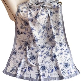 K-Elewon Silk Scarf Head scarf Fashion Scarves Long Lightweight Sunscreen Shawls for Women (H23)