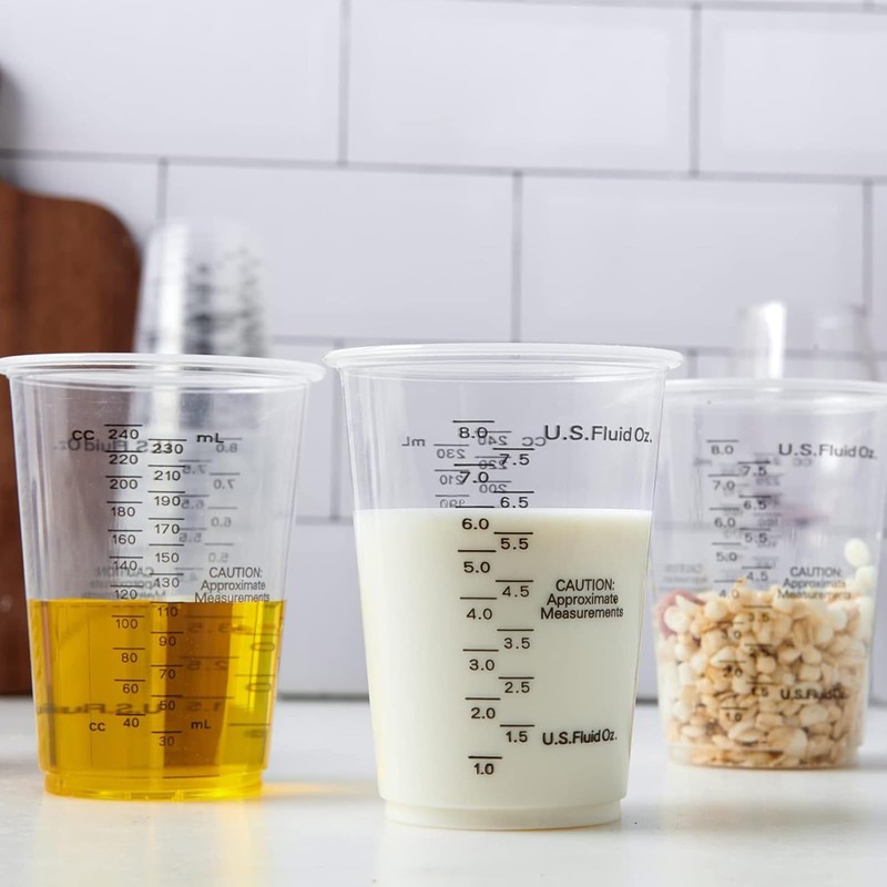 Lakymisy Measuring Cups with Graduations, Set of 50 Stirring Sticks