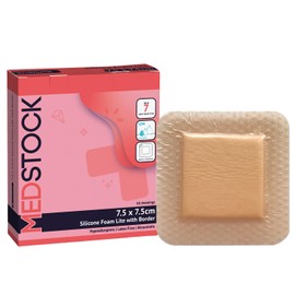MEDSTOCK Silicone Foam Lite Dressing with Border, 3"x3" (Pack of 10), Comfortable Healing for Wounds, Waterproof, Gentle & Secure Adhesion