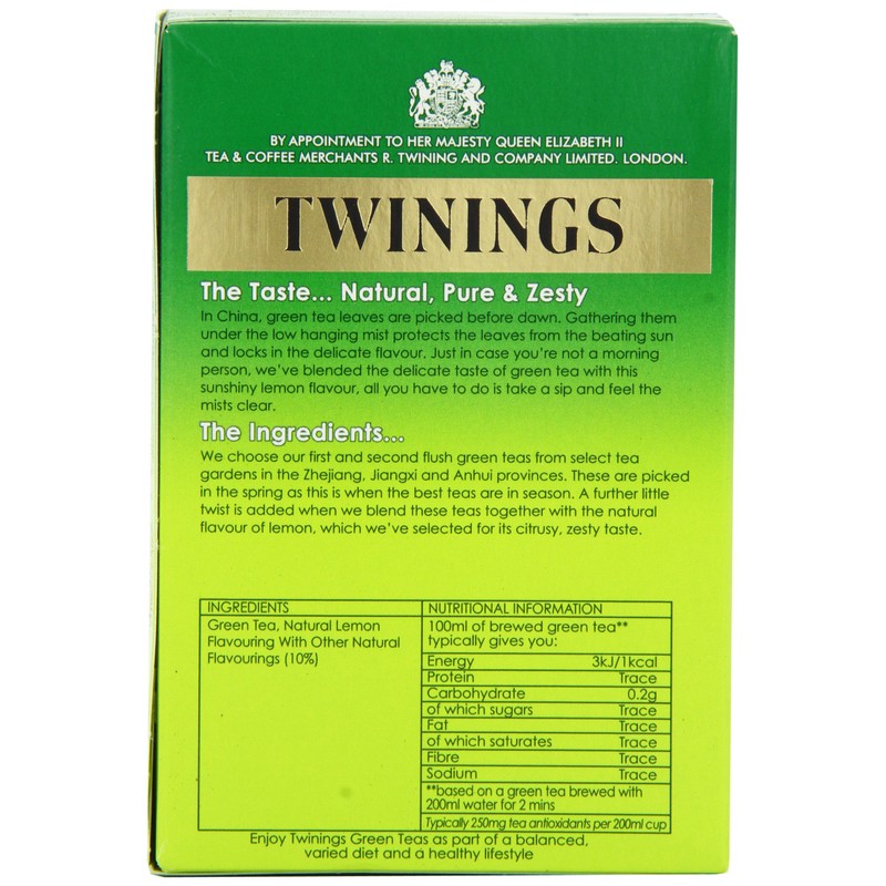 Twinings Lemon Green Tea, 20 Teabags (Pack of 4)