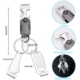 Multifunctional Key Chain with Trolley Insert, silver