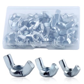 LEONTOOL Wing Nut Set SAE 1/4"-20, 5/16"-18, 3/8"-16 35pcs Wing Nut Screw Set Wing Nut Butterfly Nut Butterfly Nut Thumbscrew Nut Turn Nut Butterfly Screw Nut Rust Proof Wing Nut Hand Twist Fastener