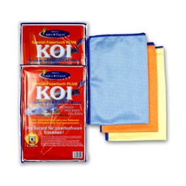 Aqua Clean KOI-Tuch - Microfaser Reinigungstuch Poliertuch Glasreiniger, 60x40cm, 6-teilig (2x 3er-Set)
