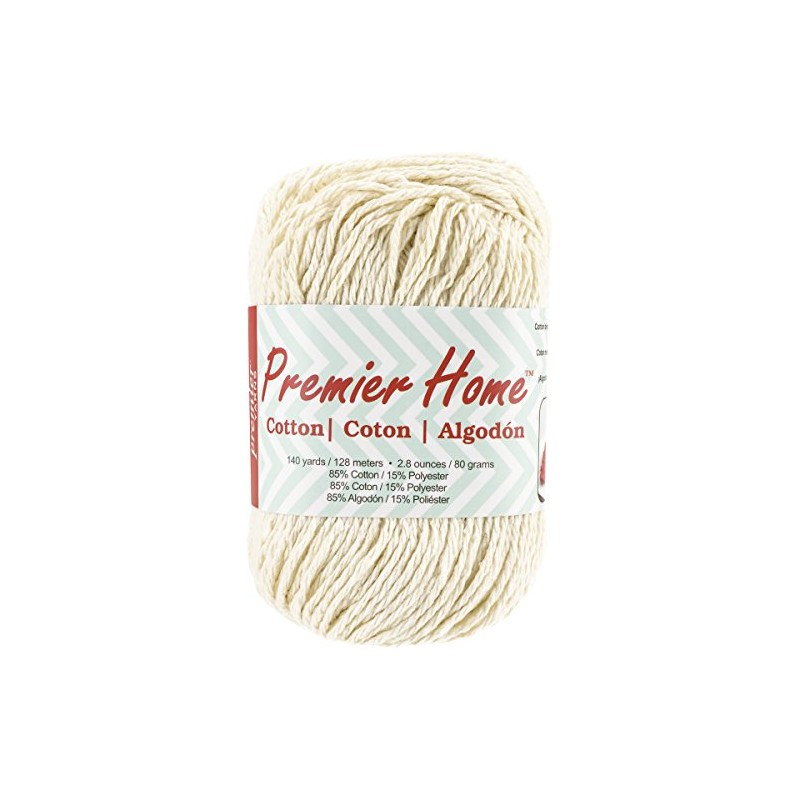 Premier Home Cotton Yarn, Worsted Weight Yarn 4 for Crocheting