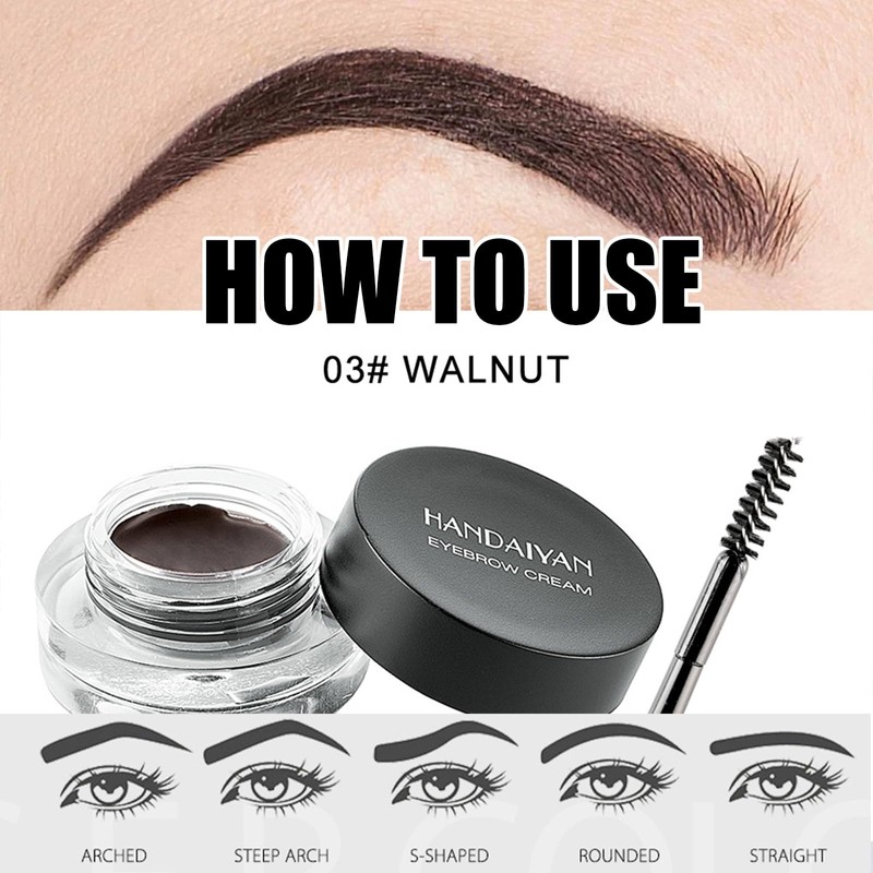 Eyebrow Pomade Waterproof Eyebrow Gel Eyebrow Pomade with Brush Long