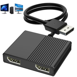 Displayport MST Hub, 4K@120Hz Display Port Splitter for Dual Monitors, DP to Dual DP Adapter 1 in 2 Out, DisplayPort Splitter Extended Display, Monitor Splitter for Laptop, Desktop, Graphics Card