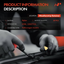 A-Premium 50PCS Nylon Weatherstrip Retainer Clips Compatible with Volkswagen Jetta 2011-2018, Passat 2012-2022, Golf 2010-2021, Golf Alltrack, Golf R, Golf SportWagen, GTI, e-Golf - For 5.7mm Hole