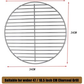 Denmay 7440 34CM DIA Charcoal Grate (NOT Cooking Grate) for Weber 47cm Charcoal Grills, for Weber One-Touch, Bar-B-Kettle, Smokey Mountain Cooker Smoker, Jumbo Joe, Weber Kettle