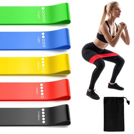Resistance Bands Legs Hip Stretching Workout Elastic Rubber Loop with Exercise Fitness Guidance Men Women Yoga Pilates Gear Come with Carry Bag