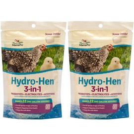 Manna Pro Hydro-Hen 3-in-1 Water Supplement, 8 Ounces, with Probiotics, Electrolytes, and Acidifiers for Chickens (2 Pack)