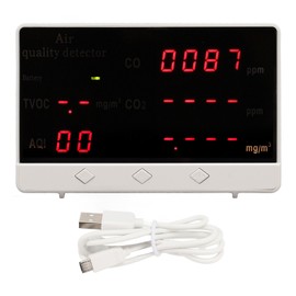 5V Air Quality Detector Full Color Large Screen Indoor Pollution Tester for CO CO2 HCHO TVOC Gas Detector