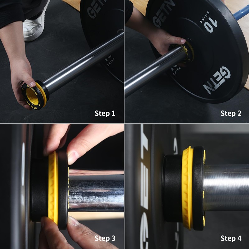 RISINGFIT Olympic Barbell Clamps 2 Inch, Press Lock Quick Release