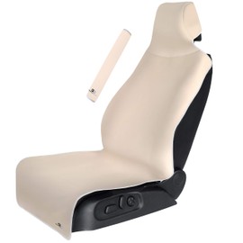 Gorla Gear Beige Premium Universal Fit Waterproof Stain Resistant Tan Khaki Car Seat Cover Neoprene Non-Slip Bucket Seat Dog Sweat Proof Protector Save Your Leather Cloth Seats Van Truck SUV Sedan