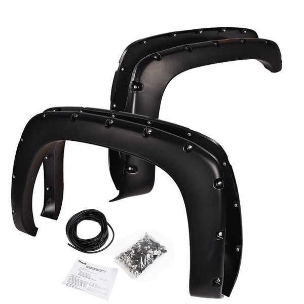 G-PLUS Pocket Riveted Fender Flares, Compatible with Chevy Silverado 1999-2006/