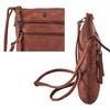 Cochoa Small Triple Zip Real Leather Women's Crossbody- Premium Vintage