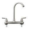 RV Non-Metallic Kitchen Faucet Brushed Nickel Two Handle-8" Main Body-High