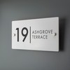 Matt White Address House Sign - 297mm x 148mm Contemporary