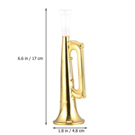 Tomaibaby 12pcs Plastic Trumpet Noise Maker Kids Trumpet Horn Wind Instrument Fun Musical Instruments Noise Makers for Parties and Events (Golden)