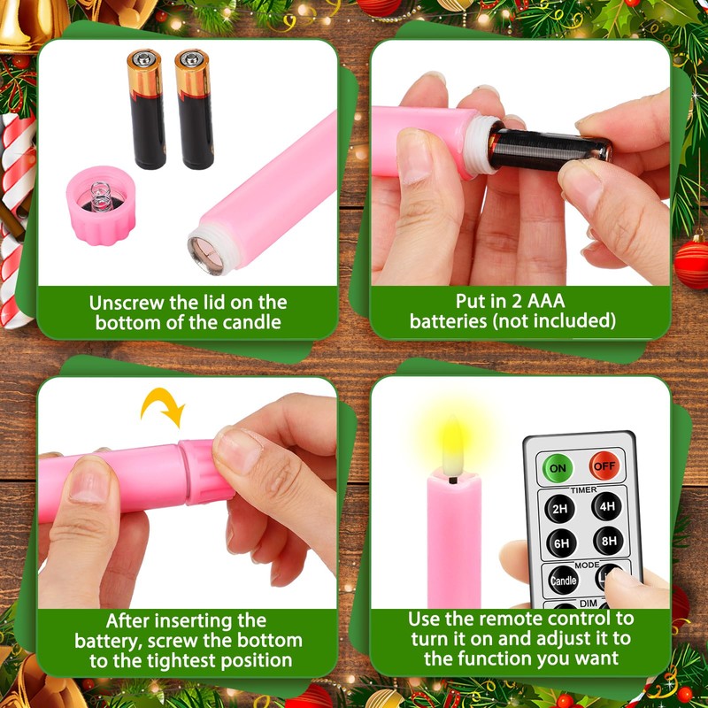 Suncalla 6 Pcs Christmas Advent Wreath with 5 Advent Candles