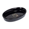 Nobby Golden Cat Ceramic Oval Bowl, Black, 17 x 11