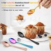12-Piece Gold Coffee Spoons, E-far 6-Inch Stainless Steel Espresso Spoons,