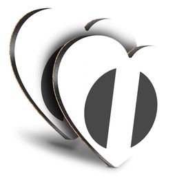 Destination Vinyl ltd Great Coasters (Set of 2) Heart - BW - Nigeria Flag Map Drink Glossy Coasters/Tabletop Protection for Any Table Type #41697