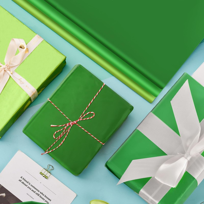 30 Sheets Green Tissue Paper for Packaging Gift Bags Decoration,
