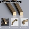 QOGRISUN 4 Pack Solid Brass Cabinet Pulls, Aged Brass Drawer