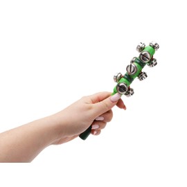 Toyland® 22cm Colourful Retro Wooden Jingle Bell Stick - Christmas Novelty Gift - 1 At Random