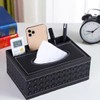 Tissue Box/Tissue Dispenser/Cosmetic Tissue Box, Multifunctional Storage Box, PU Leather,