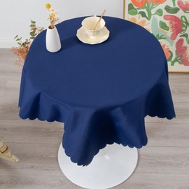 YZKITM Small Square Navy Tablecloth 36 x 36 Inch Polyester Fabric Washable Table Cover Decorative Wrinkle Resistant Solid Color Table Cloth for Kitchen Dinning Party Wedding Camping