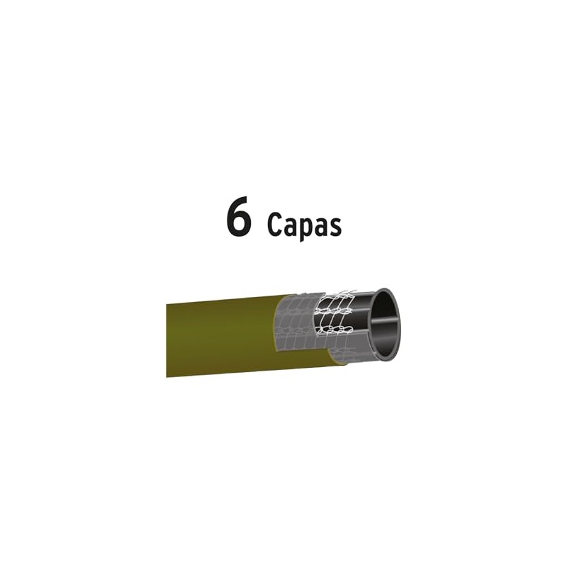 Truper MAN-30X5/8XX, Manguera 5/8", flujo continuo, 6 capas, conexiones metal,