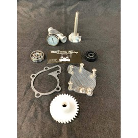 MacDaddy Racing Billet Water Pump Kit and Billet Coolant Temperature Gauge for Yamaha Banshee