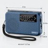 Portable Pocket AM/FM Radio with Telescopic Antenna, 3.5mm Headphone Jack