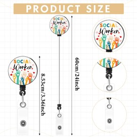 Geyoga 12 Nurse Badge Reel Holder Employee Appreciation Gift Badge Reels Accessories Office Cards Holder with Clip Name Cards Keeper for Christmas Nurse Gift