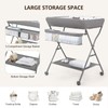 Baby Changing Table with Wheels, Maydolly Portable Adjustable Height Folding