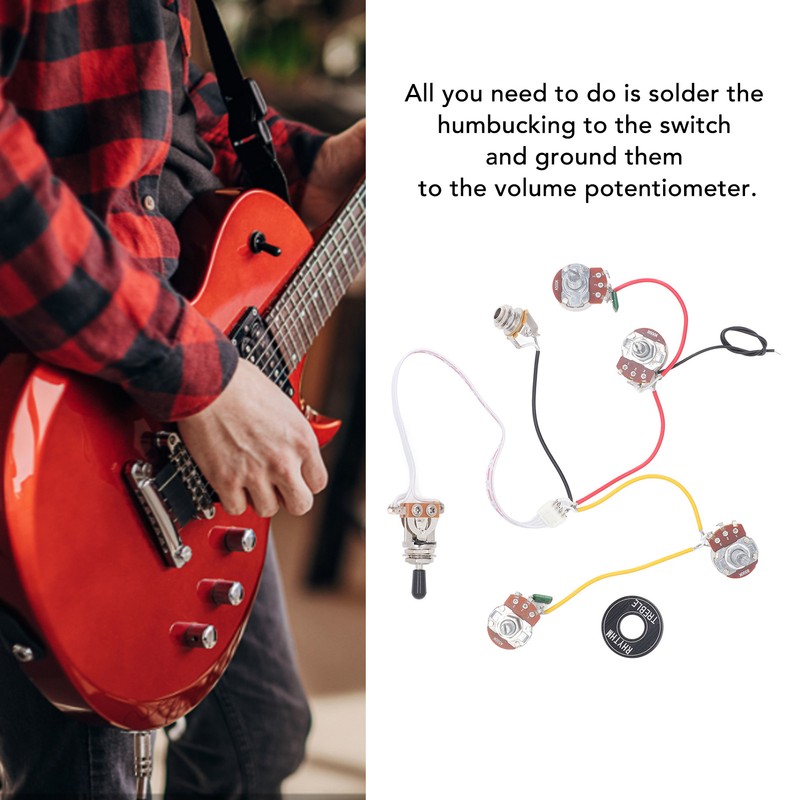 Electric Guitar Wiring Harness Kit 3 Way Toggle Switch 500K