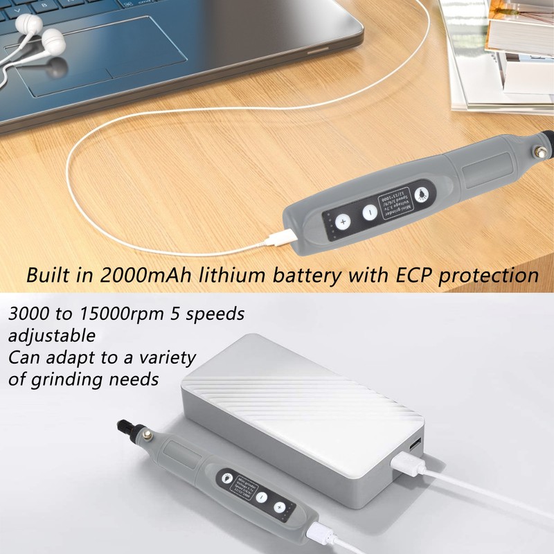 Mini Electric Grinder Cordless Adjustable Speed Rotating Handheld Engraving Pen