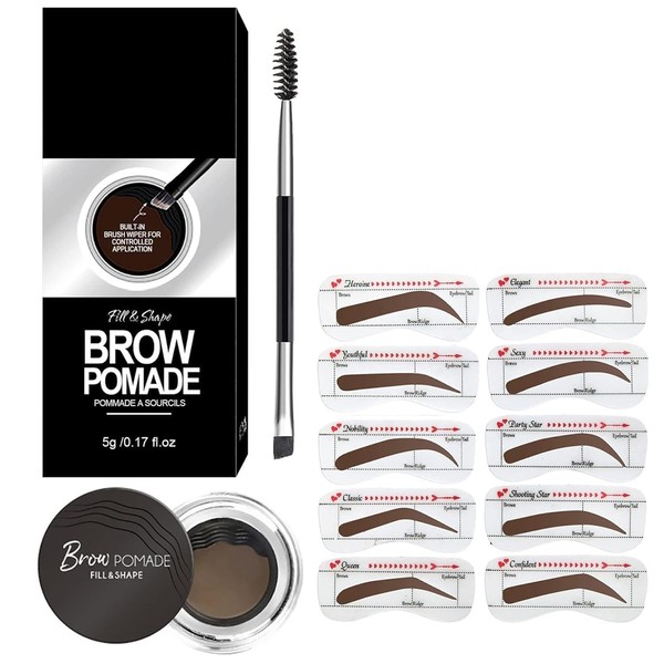Eyebrow Stamp Stencil Kit Eyebrow Pomade Waterproof Eye Brow Stamping