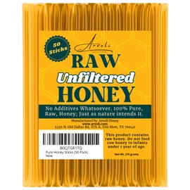 Raw Honey Sticks - Honey Sticks For Tea - Honey Straws - One Teaspoon of Pure Raw Honey Per Stick - (50 Pack) Each Stick is Gluten Free, Fat Free, and has no Preservatives
