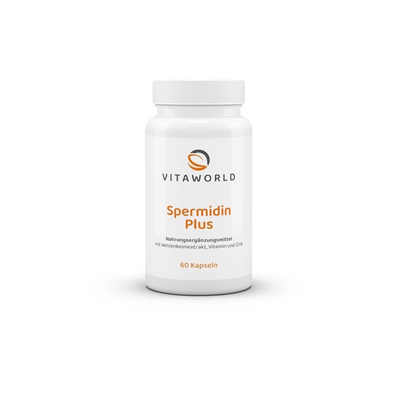 Vitaworld Spermidin Plus, 1 mg Spermidin pro Tagesdosis, Kapseln mit