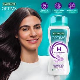 Palmolive Optims Shampoo Hydrate 680 ml. Fórmula con Ácido Hialurónico y Vital Keratina que Brinda Hidratación Intensiva a tu Cabello, Dejándolo Suave, Brillante y Manejable