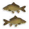 2 x 10cm Carp Fish Vinyl Stickers - Fishing Dad