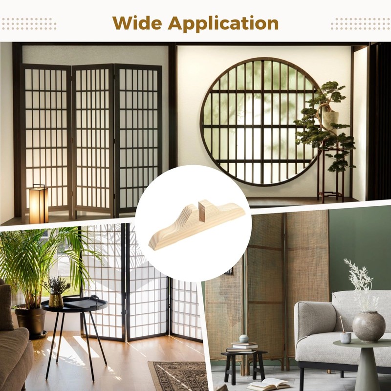 OMISTAR 5 Pcs Folding Room Divider Stands, Wooden Privacy Screen