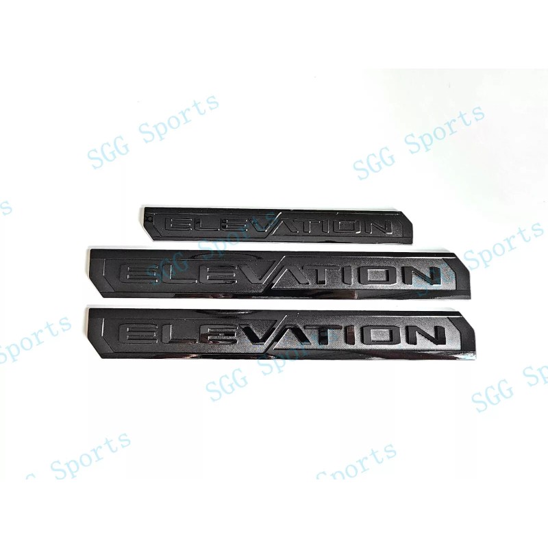 GMC 3PCS Gloss Black Door Rear Elevation Emblem Badges Fit