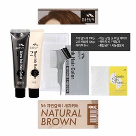 Glowing Taurine Ingredient Mild Hair Protection Dye N6 Natural Brown (WD24FCF) - Basic Product / 윤기 타우린성분 순한 모발보호 염색약 N6 자연갈색 (WD24FCF) - 기본상품