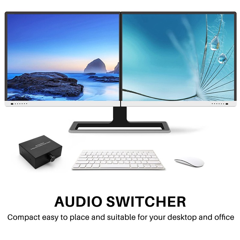 Dovhmoh 4-Way Two-Way Stereo Audio Switch, 4-in-1 or 4-in-1 L/R