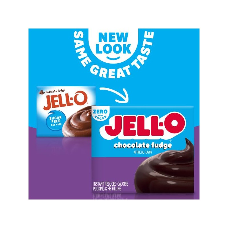 Jell-O Sugar Free Double Delight Pudding Mix – Chocolate Fudge